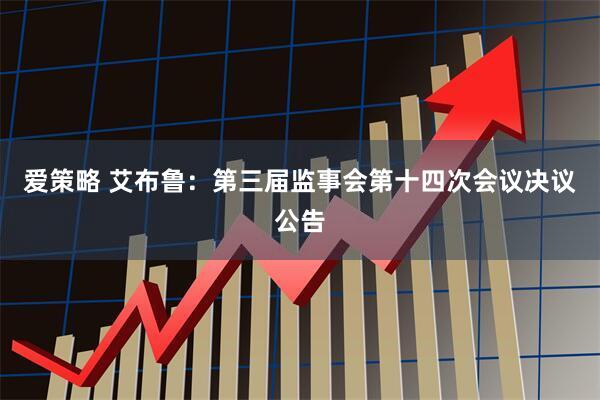 爱策略 艾布鲁：第三届监事会第十四次会议决议公告