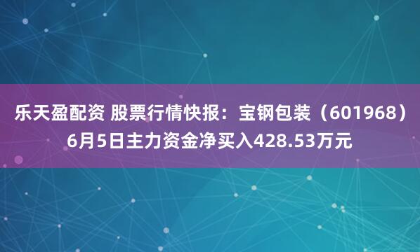 乐天盈配资 股票行情快报：宝钢包装（601968）6月5日主力资金净买入428.53万元