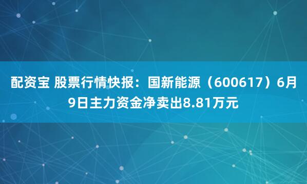 配资宝 股票行情快报：国新能源（600617）6月9日主力资金净卖出8.81万元