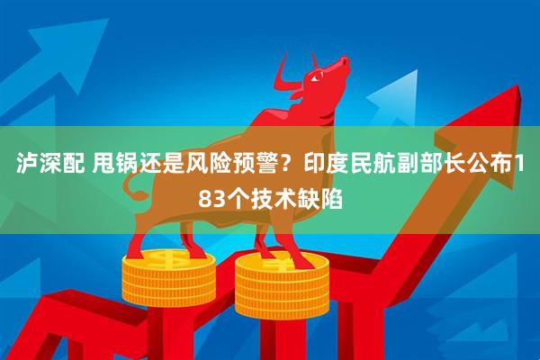 泸深配 甩锅还是风险预警？印度民航副部长公布183个技术缺陷