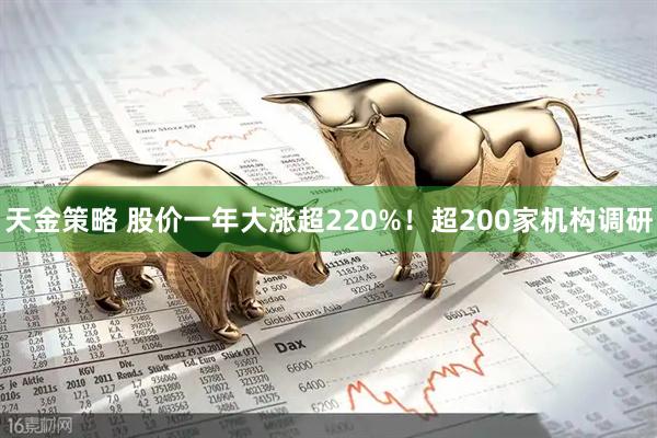 天金策略 股价一年大涨超220%！超200家机构调研