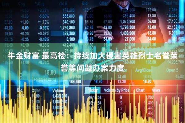 牛金财富 最高检：持续加大侵害英雄烈士名誉荣誉等问题办案力度